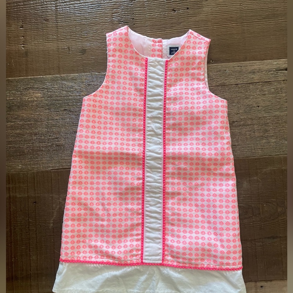 Janie and Jack Pink and White Sheath Dress Knee-Length Sleeveless